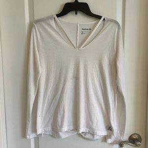 Reebok Long Sleeve White Cut-Out Top